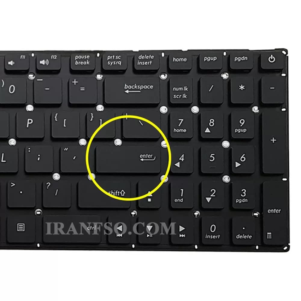 کیبرد لپ تاپ ایسوس X540 مشکی-اینترکوچک بدون فریم به همراه کلید پاور — تصویر ۶