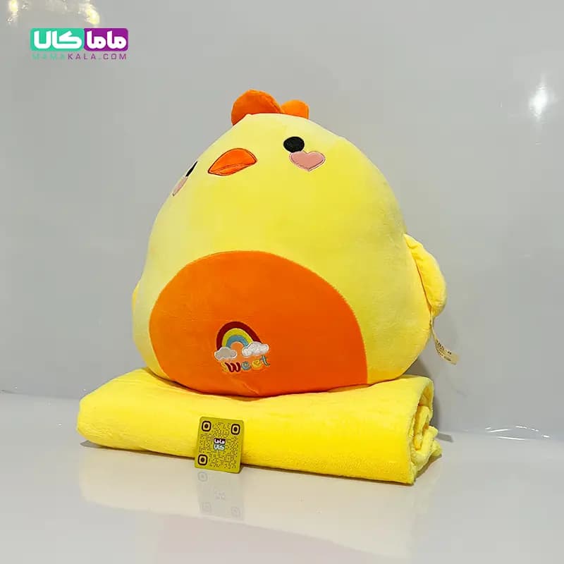 عروسک جوجه بالشتی پتودار مدل رنگین‌کمان 50 سانتیمتر — تصویر ۳