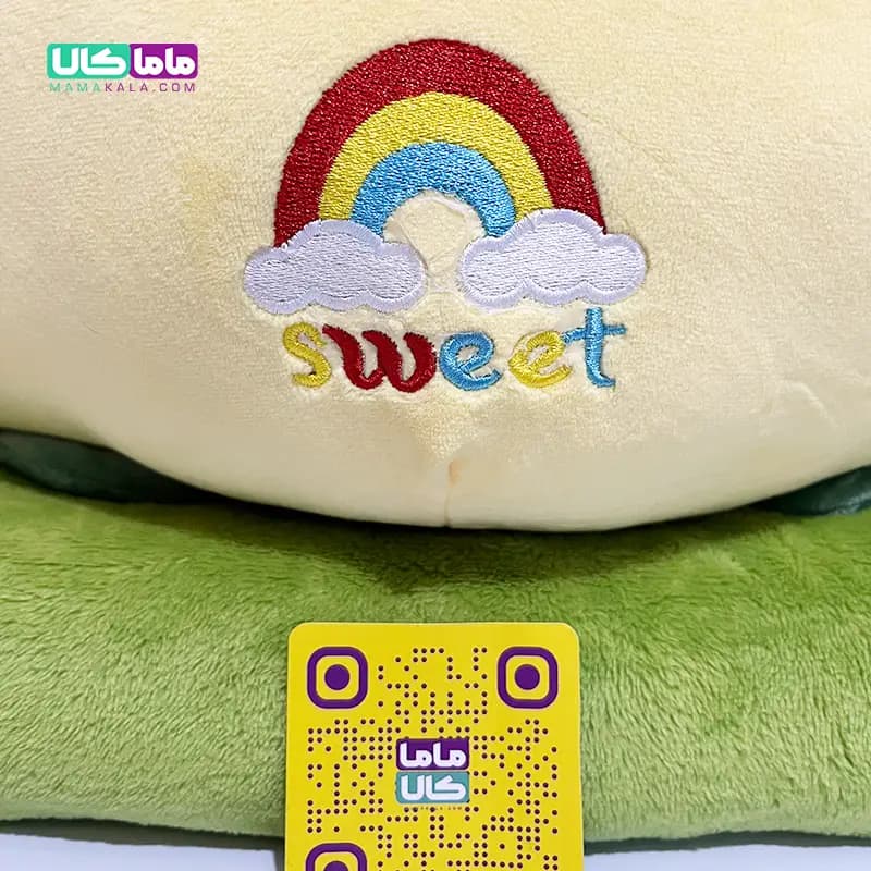 عروسک دایناسور بالشتی پتودار مدل رنگین‌کمان 50 سانتیمتر — تصویر ۵