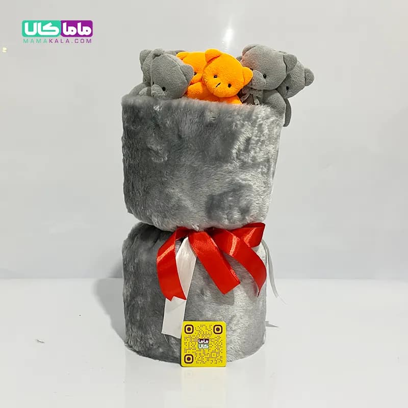بوکت دسته گل نوکمدادی عروسک خرس تدی کد 13 — تصویر ۲