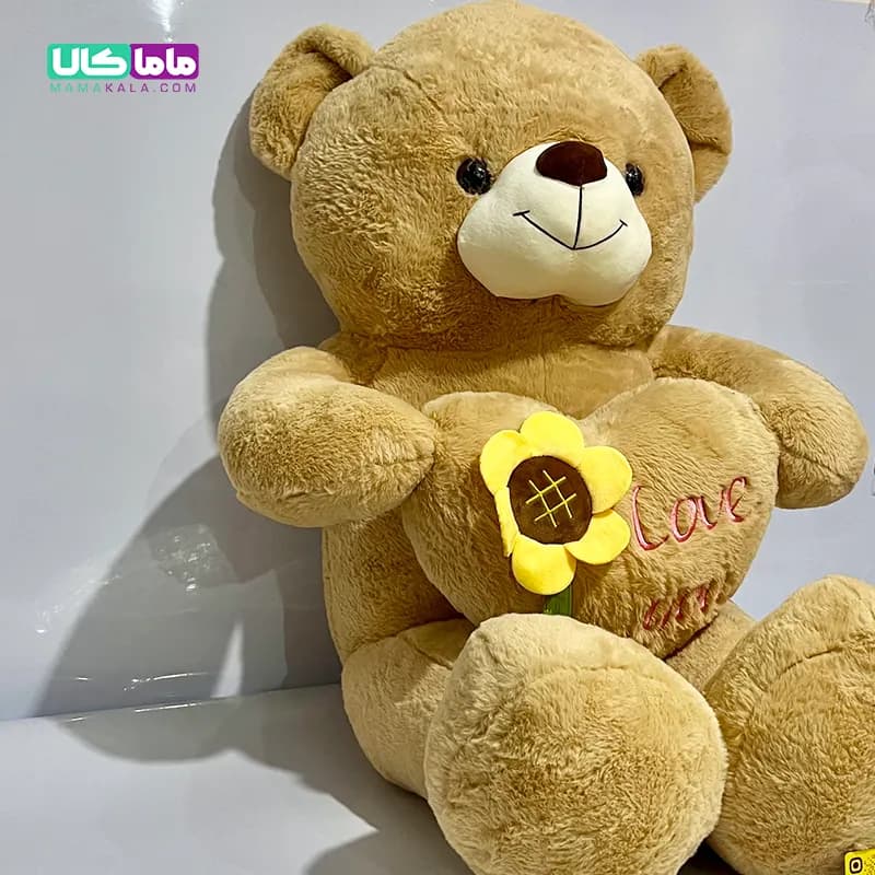 عروسک خرس سایز بزرگ مدل آفتابگردان قهوه ای 120 سانتیمتر — تصویر ۲