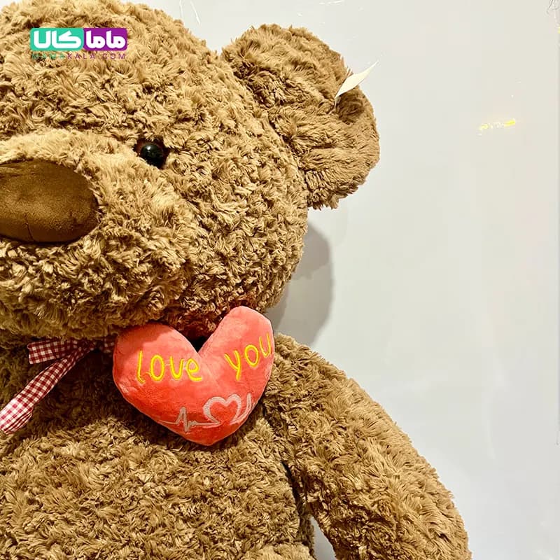 عروسک خرس تدی مدل قلب مغناطیسی قهوه ای 120 سانتیمتر — تصویر ۴