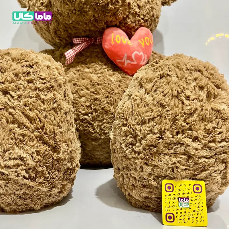 عروسک خرس تدی مدل قلب مغناطیسی قهوه ای 120 سانتیمتر — تصویر ۷