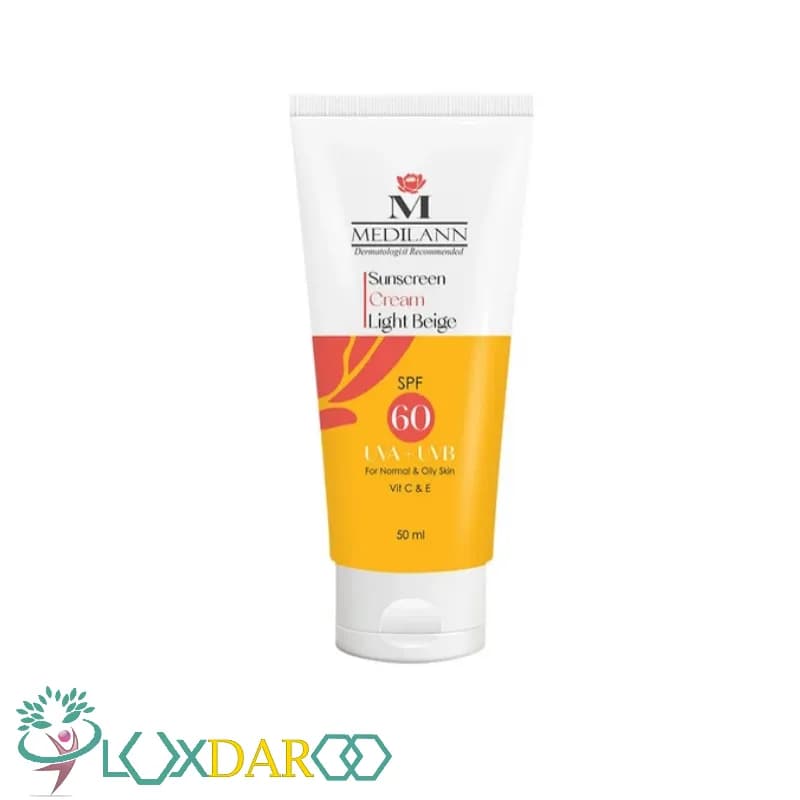 کرم ضد آفتاب پوست چرب بژ روشن مدیلن spf60+