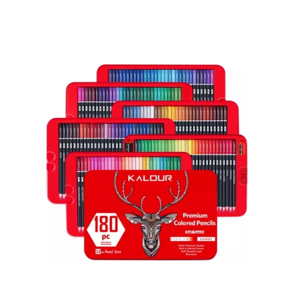 مداد رنگی کالور 180 رنگ طرح گوزن KALOUR