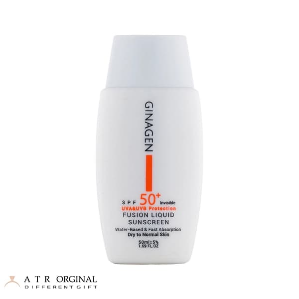 کرم ضد آفتاب بی رنگ ژیناژن مدل Fusion Liquid مناسب پوست خشک و نرمال