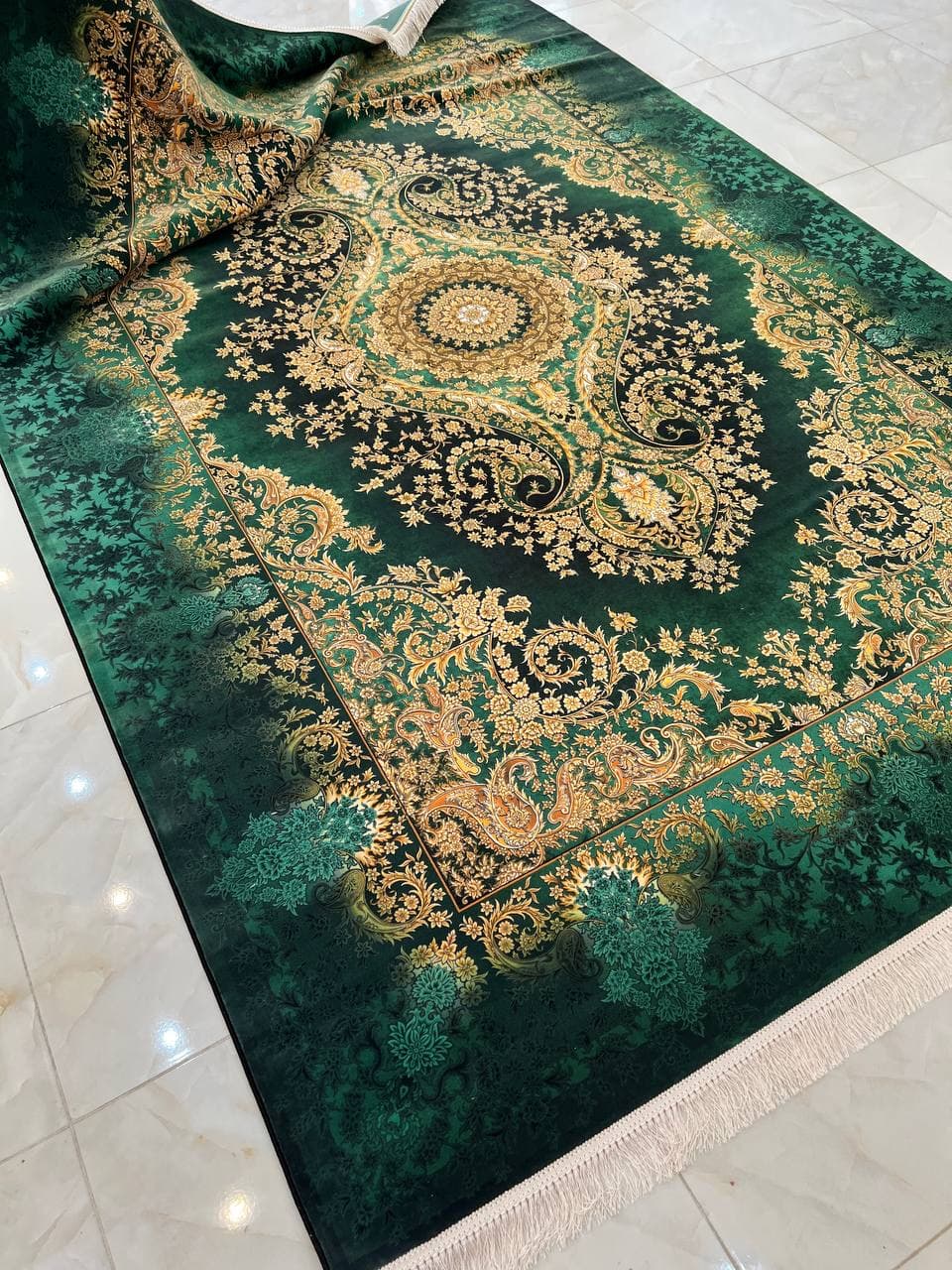 فرش 1200 شانه نئو کلاسیک کد 006052 سبز — تصویر ۶