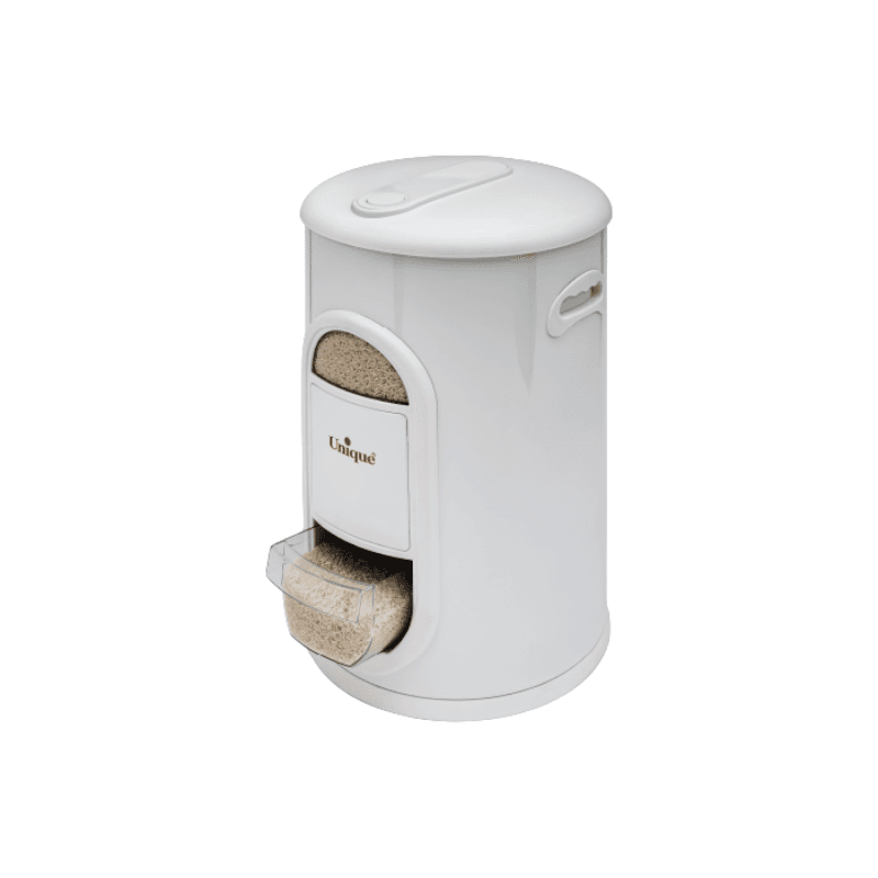 سطل برنج 10 کیلویی پیمانه دار سفید یونیک کد UN-4140