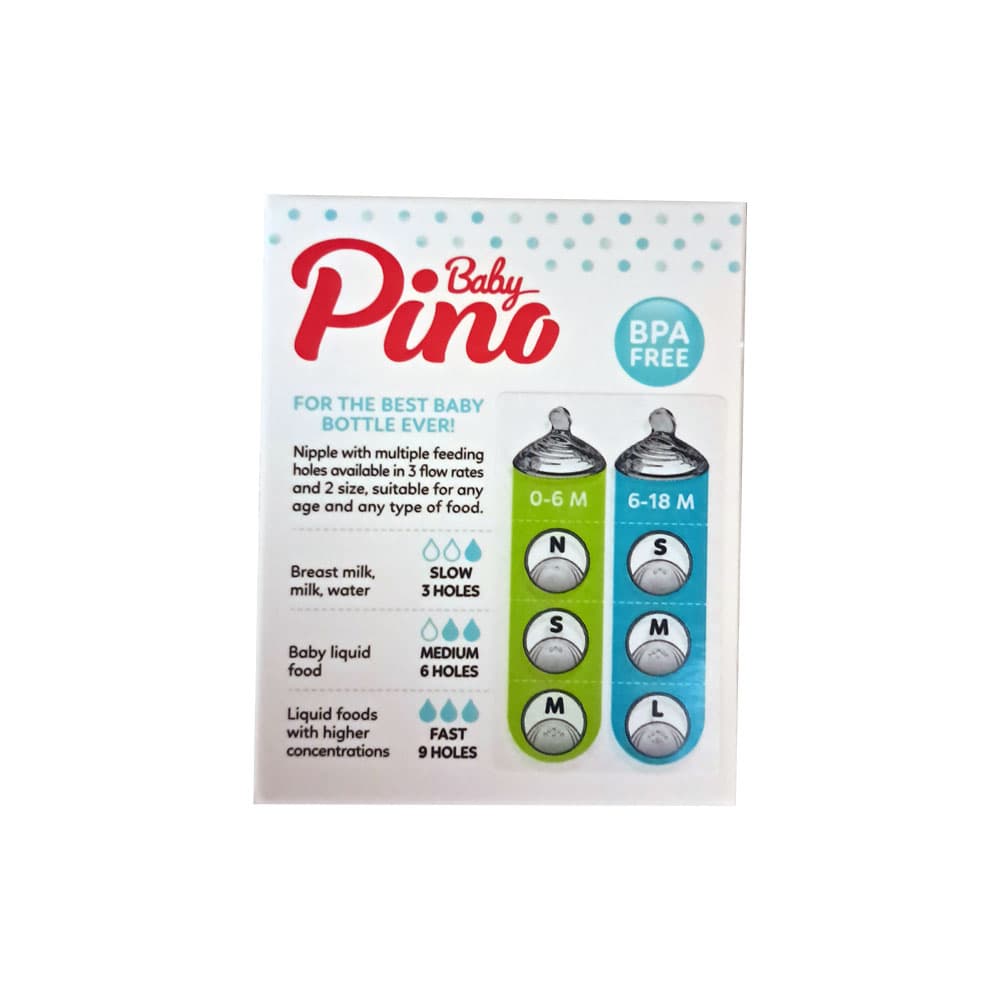 سرشیشه شیشه شیر دو عددی سایز اسمال | پینو بِی بی (Pino-Baby) — تصویر ۲