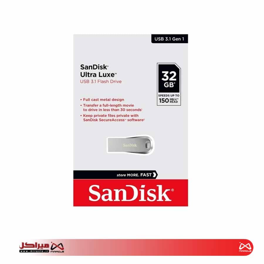 Flash SanDisk 32GB Ultra Luxe USB 3.2 — تصویر ۳