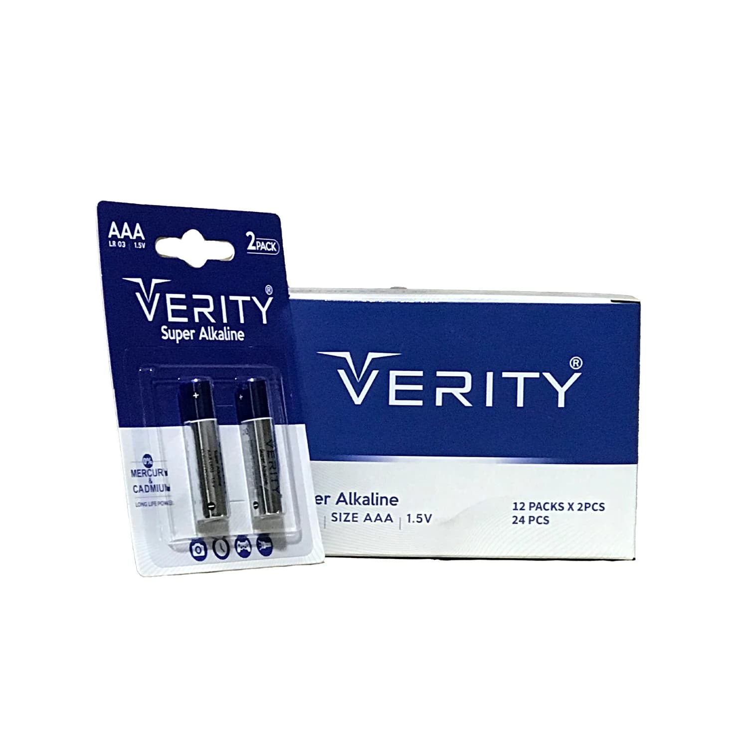 باتری نیم‌قلمی وریتی مدل Super Alkaline بسته ۲ عددی