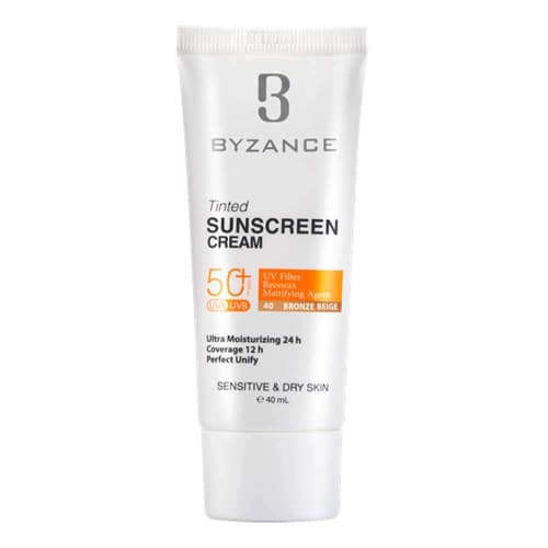 ضدآفتاب رنگي SPF50 برنز (40) پوست خشك بيزانس