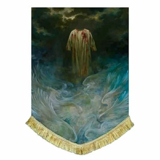 کتیبه مخمل نقاشی عمودی مینیاتوری امام حسین(ع)