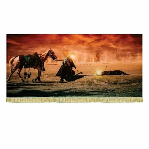 کتیبه مخمل نقاشی شهادت حضرت عباس(ع)