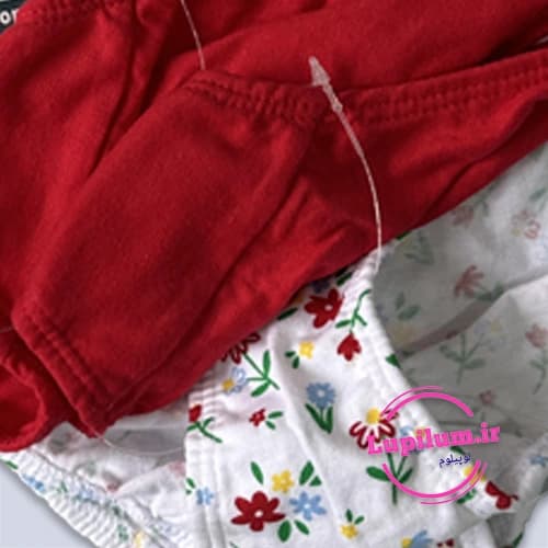 شورت اسلیپ دخترانه 4 عددی قرمز سفید گلدار — تصویر ۲
