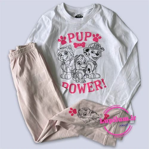 ست بلوز شلوار نخی دخترانه سگ نگهبان pop power