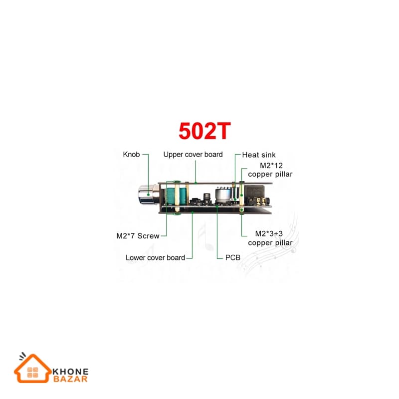 بُرد آمپلی فایر بلوتوثی مدل S.O.S-BT502T — تصویر ۳
