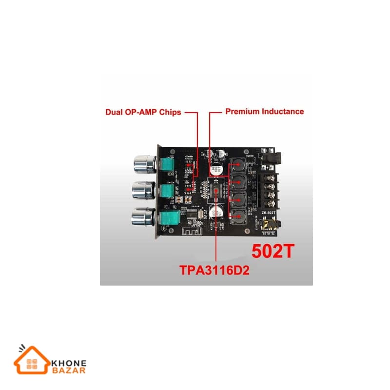 بُرد آمپلی فایر بلوتوثی مدل S.O.S-BT502T — تصویر ۴
