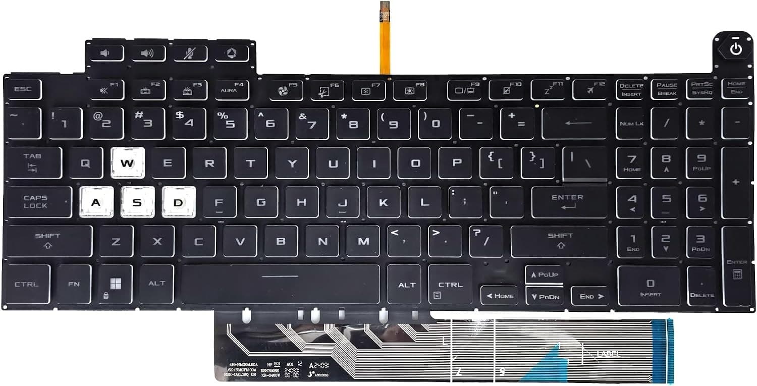 کیبورد لپ تاپ ایسوس TUF Gaming FX507 | مشکی به همراه RGB — تصویر ۳