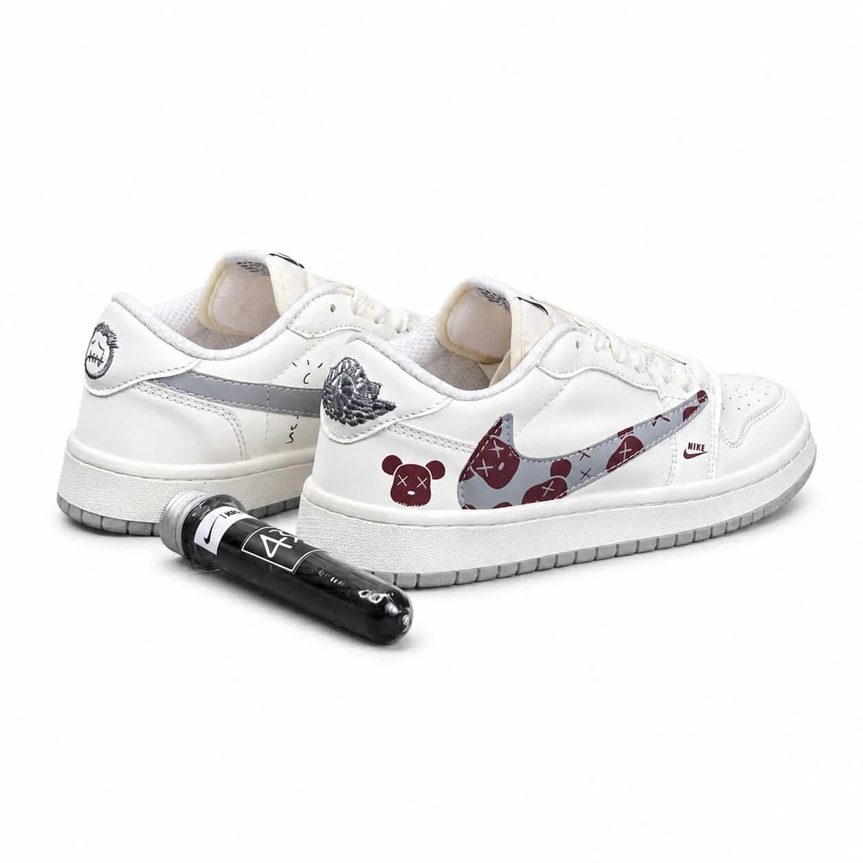کفش کتانی مردانه مدل نایکی ترویس (کیفیت=اورجینال) کرم طوسی Nike travis — تصویر ۳