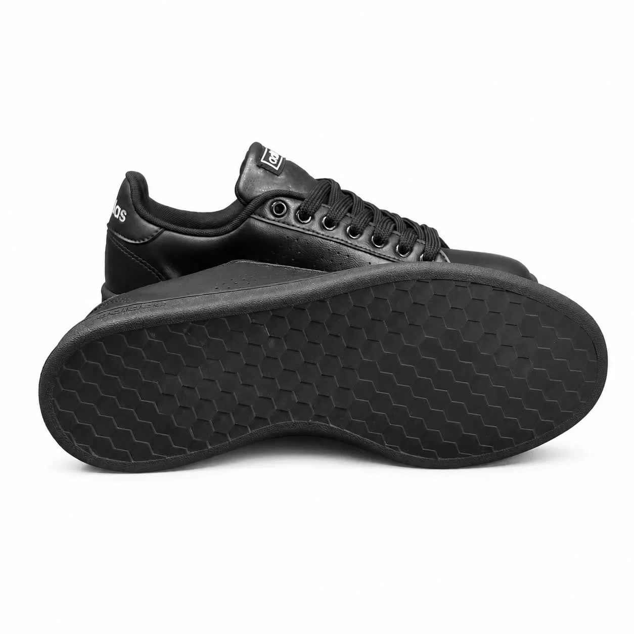 کفش کتانی زنانه و مردانه بزرگ پا استن اسمیت مدل ونس مشکی ADIDAS Stan smith — تصویر ۴