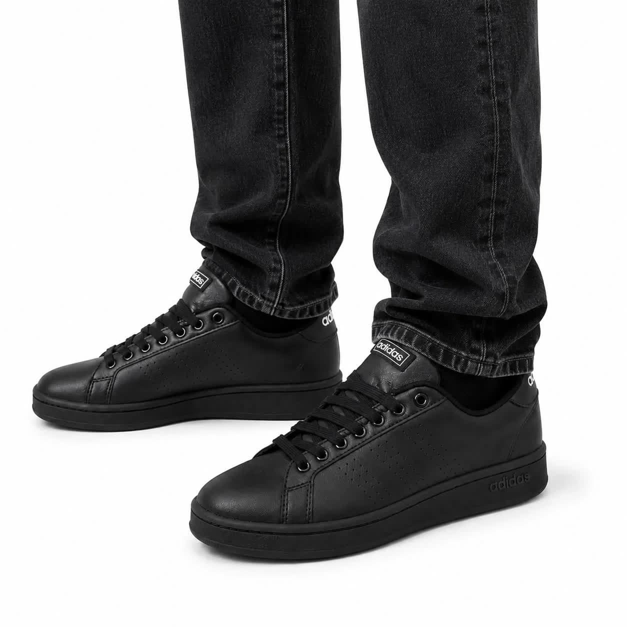 کفش کتانی زنانه و مردانه بزرگ پا استن اسمیت مدل ونس مشکی ADIDAS Stan smith — تصویر ۲