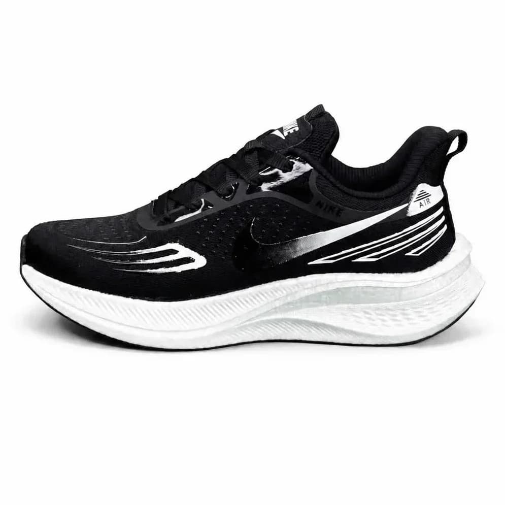 کتونی زیره بست مردانه مدل رانینگ نایکی مشکی سفید Nike