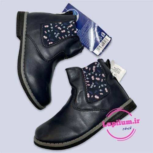 بوت بچگانه سرمه ای چرمی