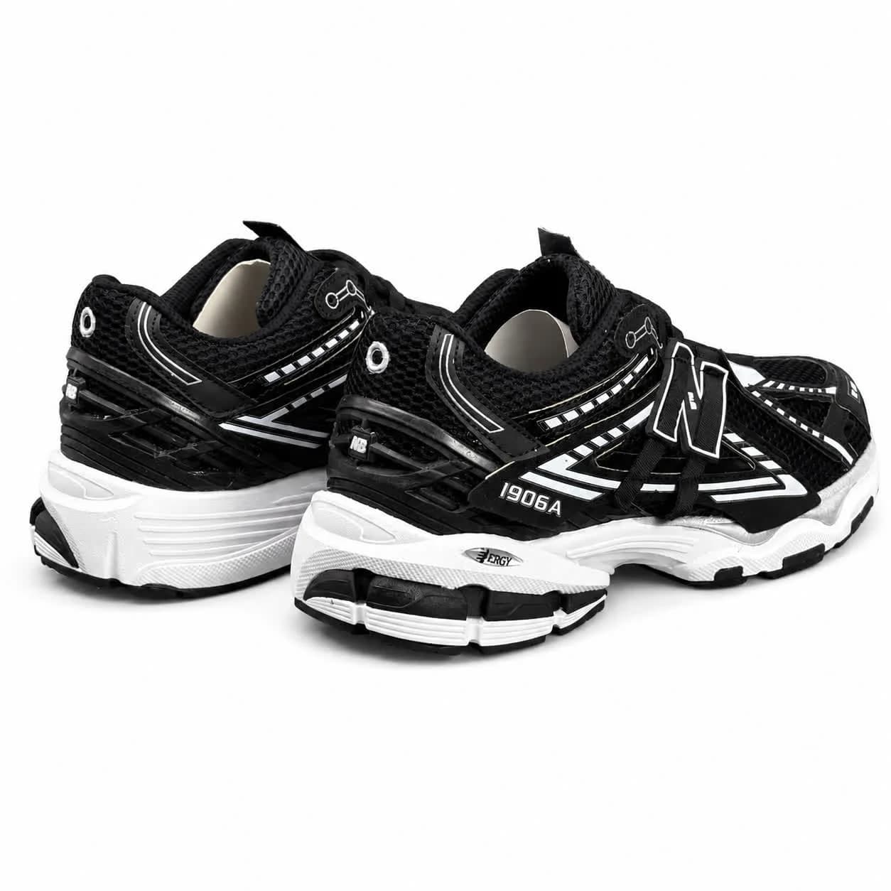 کتونی مردانه و بزرگ پا نیوبالانس مشکی سفید New BALANCE 1906 — تصویر ۳