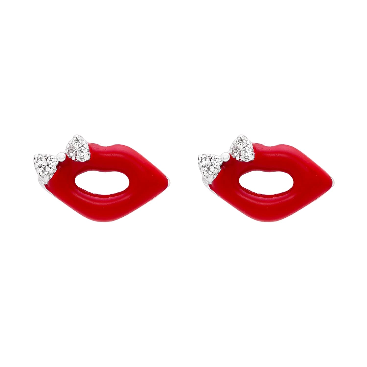 نیمست نقره طرح لب با نگین اتمی شميم سيلور 10150036 — تصویر ۲