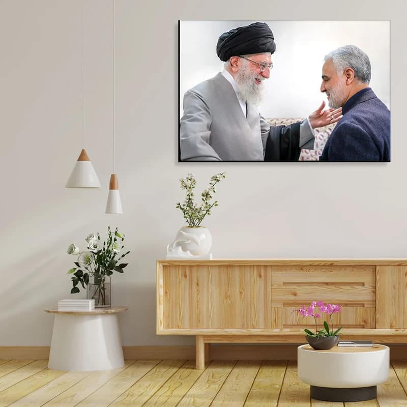 تابلو شاسی مدل مقام معظم رهبری و سردار شهید حاج قاسم سلیمانی 15 — تصویر ۲