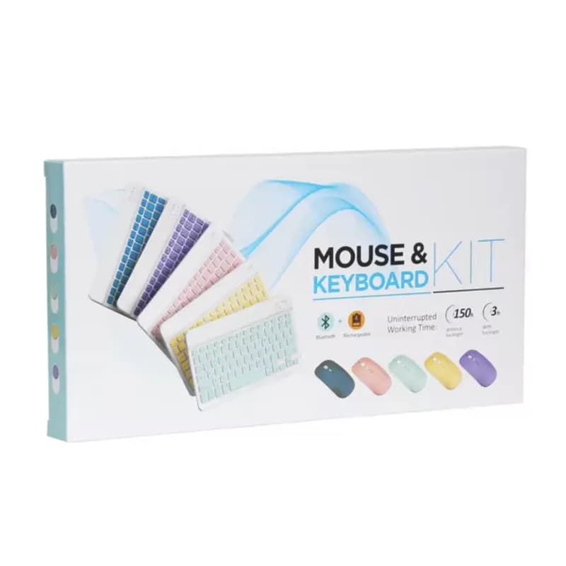 ست ماوس و کیبورد بلوتوثی شارژی KIT مدل Rechargeable Ultra-Slim زرد سفید مشکی صورتی آبی سبز به شرط اصل و ضمانت سلامت — تصویر ۴
