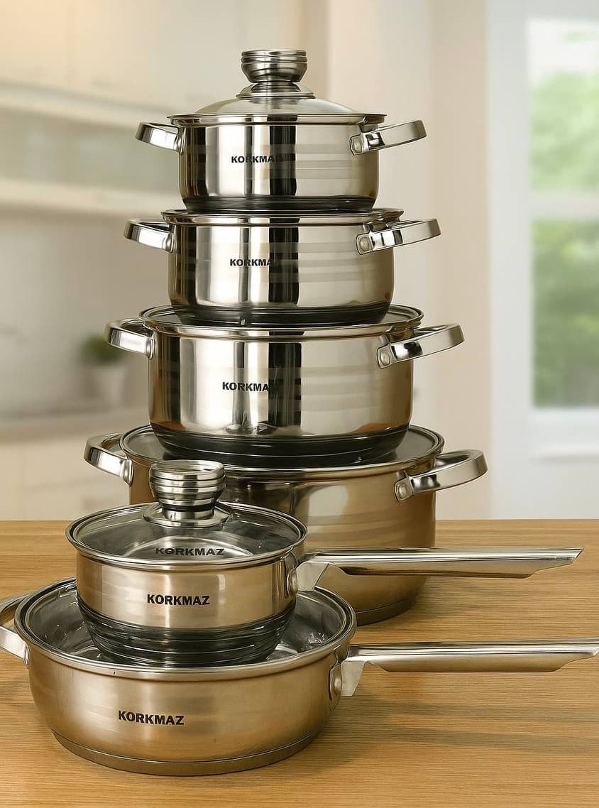سرویس قابلمه 12 پارچه استیل کرکماز C-108-1
