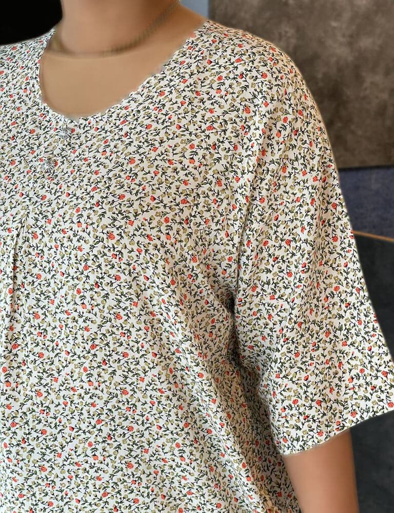 تیشرت نخی پلاس سایز ریحانا کد : 3337276000 — تصویر ۷