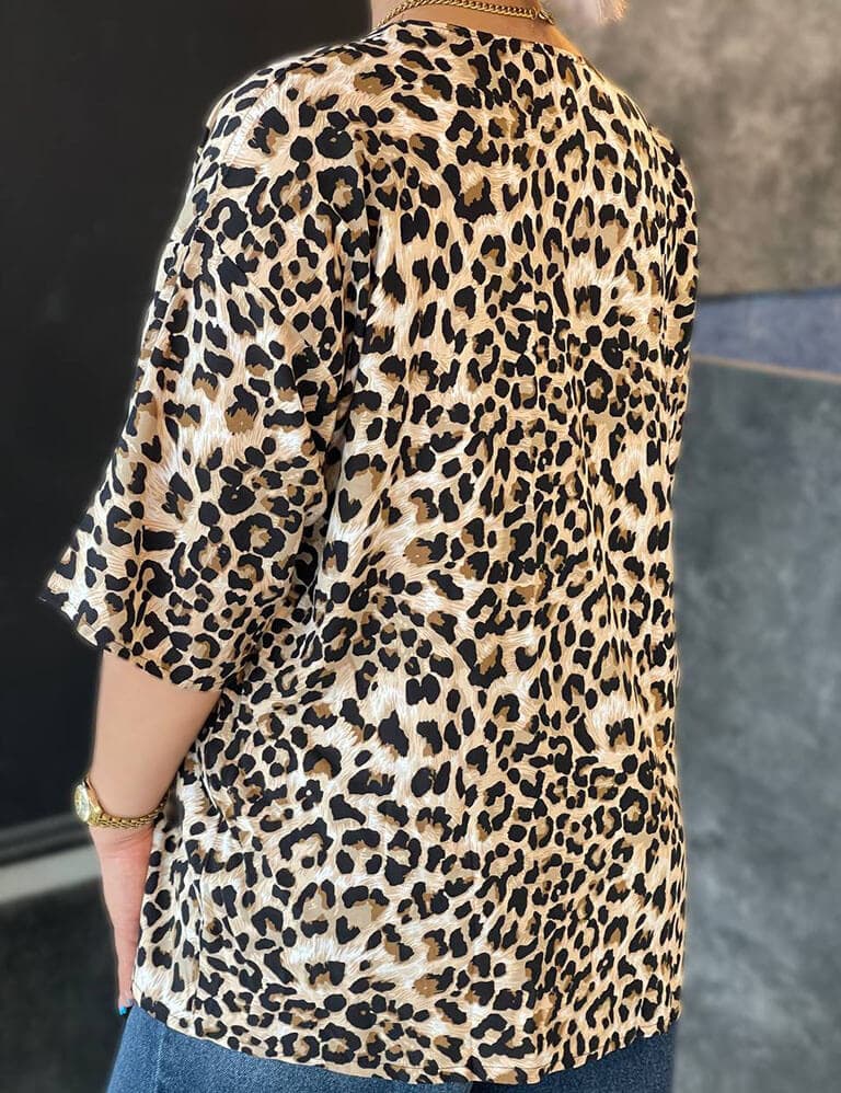 تیشرت نخی پلاس سایز ریحانا کد : 3337276000 — تصویر ۳