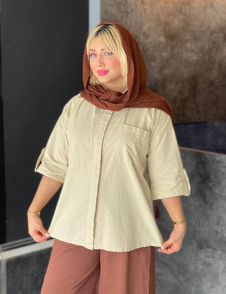 شومیز پشت دکمه ارغوان کد : sh1014