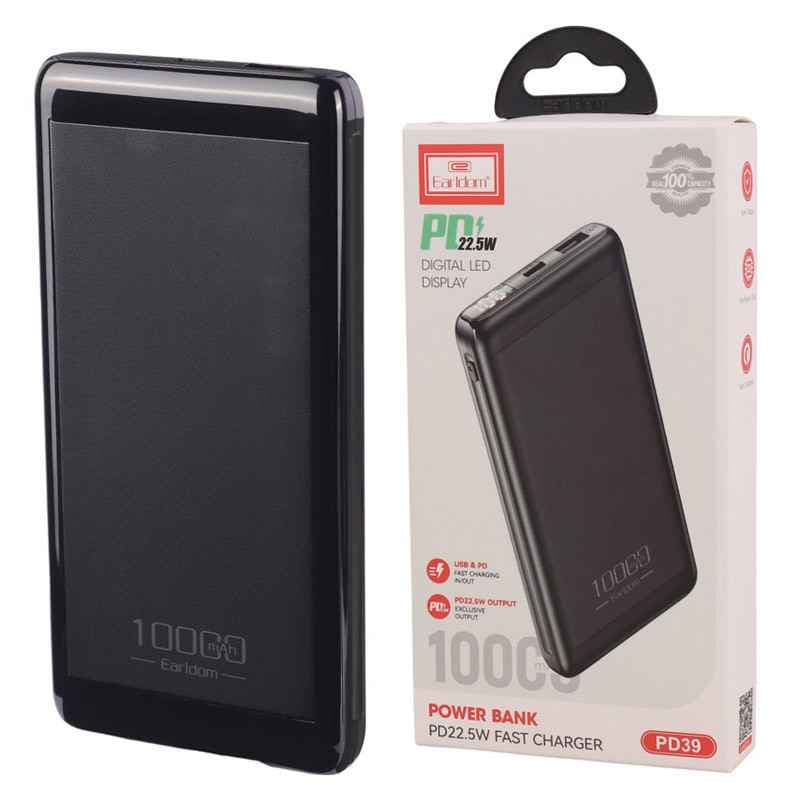 پاوربانک فست شارژ 10000 ارلدام Earldom ET-PD39 PD 22.5W — تصویر ۳