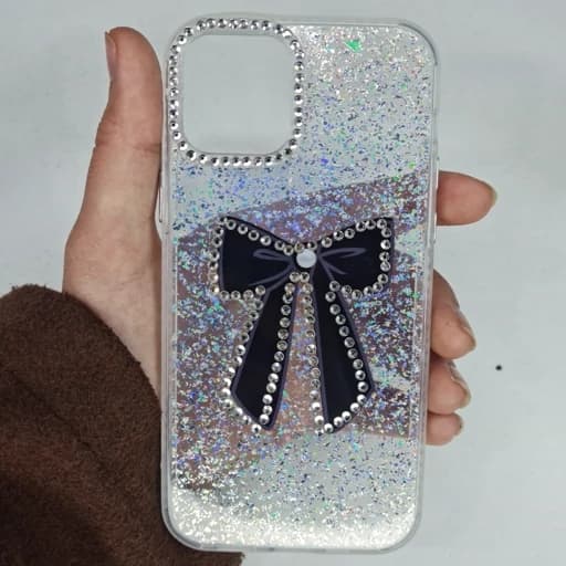 گارد Iphone 12 و Iphone 12 pro طرح نگین دار و شاین دار پاپیون آیفون 12 نرمال و آیفون 12 پرو قاب و کاور