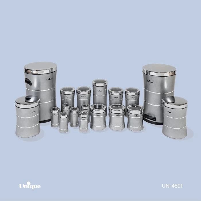 سرویس آشپزخانه 18 پارچه یونیک Unique کمر باریک کروم کد UN-4591