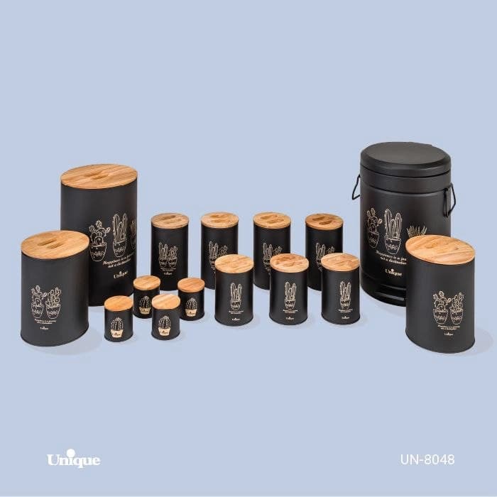 سرویس آشپزخانه 16 پارچه یونیک Unique مشکی در بامبو کد UN-8048