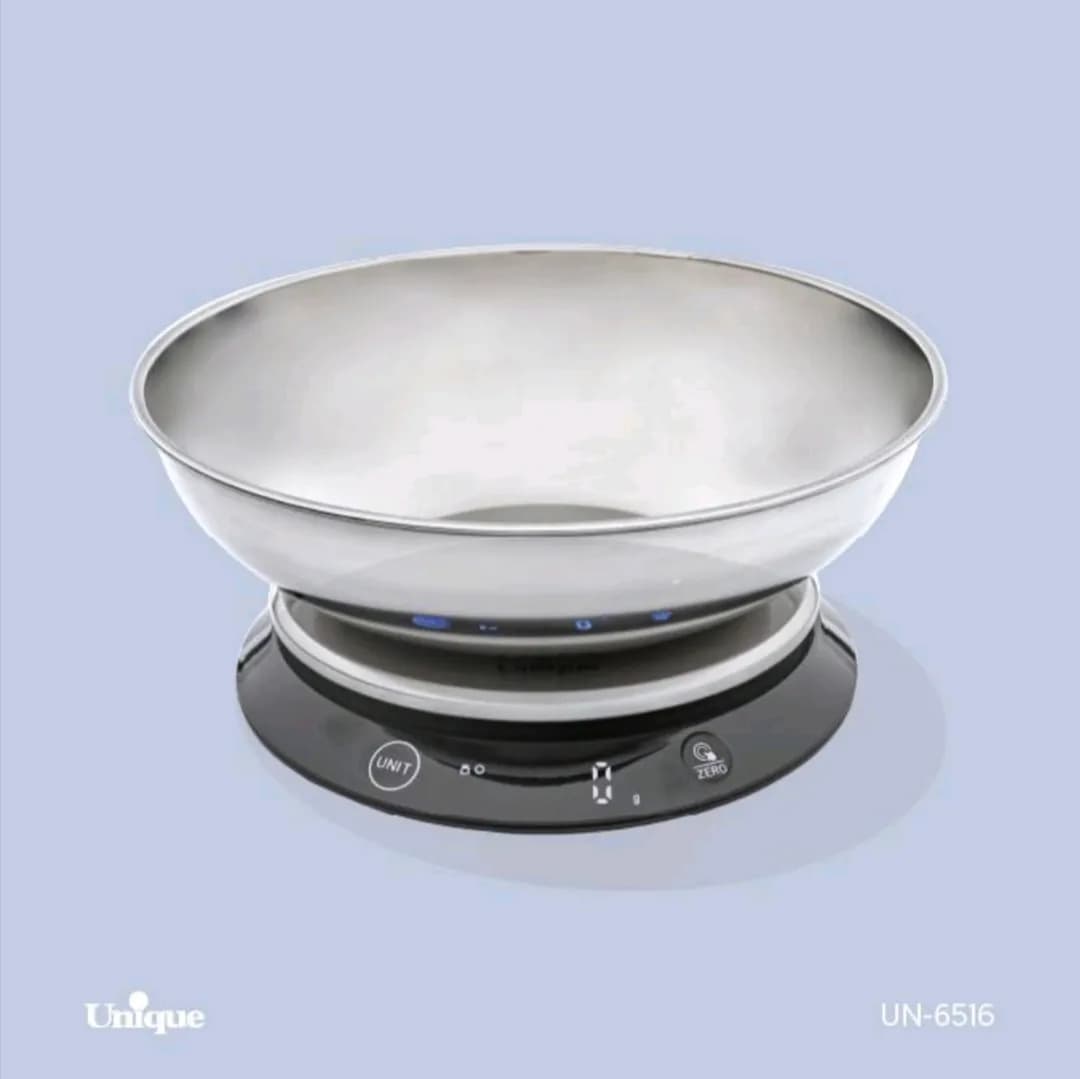 ترازوی آشپزخانه 5 کیلویی کاسه دار استیل یونیک Unique کد UN-6516