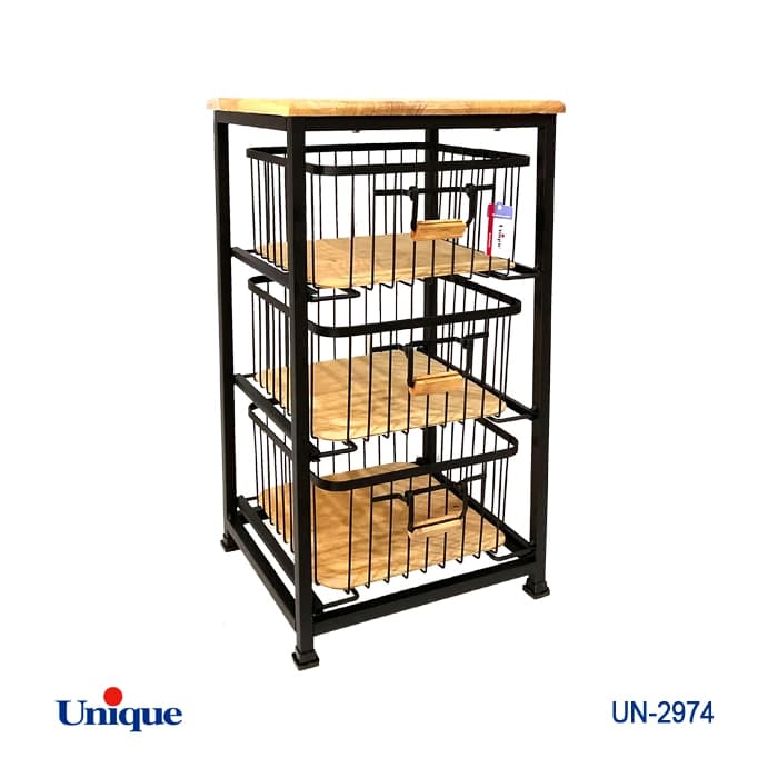 جای پیازی 3 طبقه یونیک Unique مدل دسته دار کد UN-2974