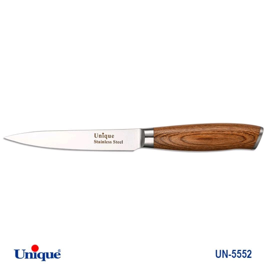 کارد تک آشپزخانه 5 یونیک Unique دسته چوب کد UN-5552 طرح 1