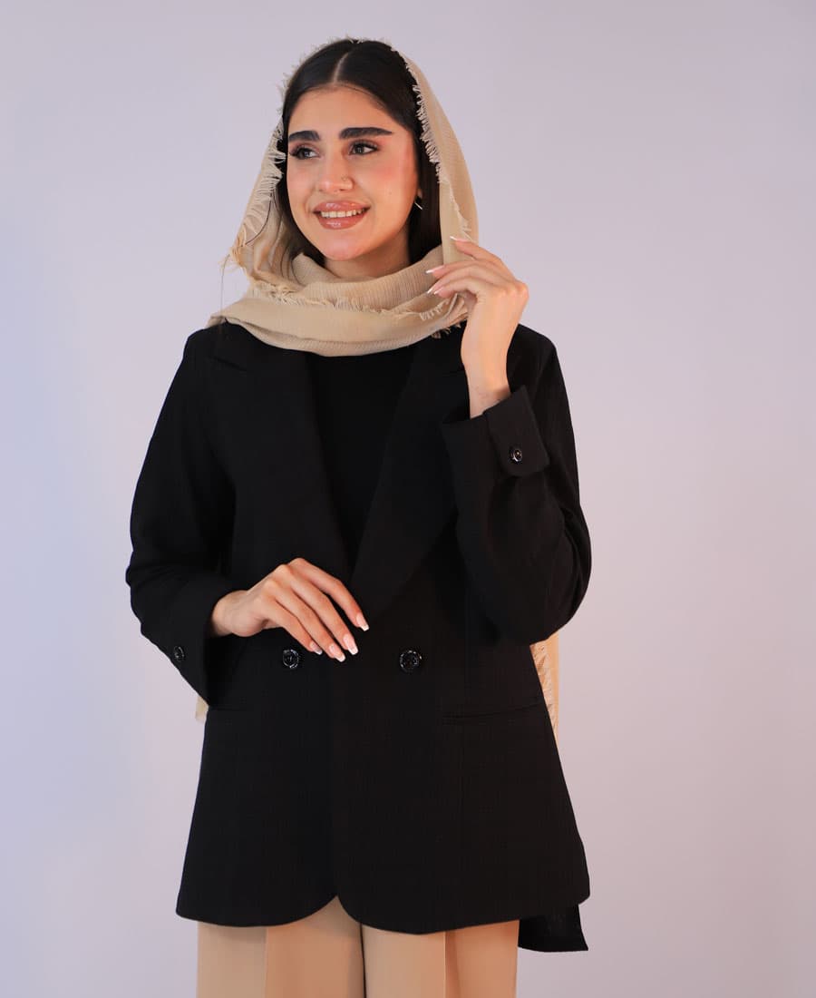 کت | مدل کت یقه بلیزر کد 1091 – مشکی