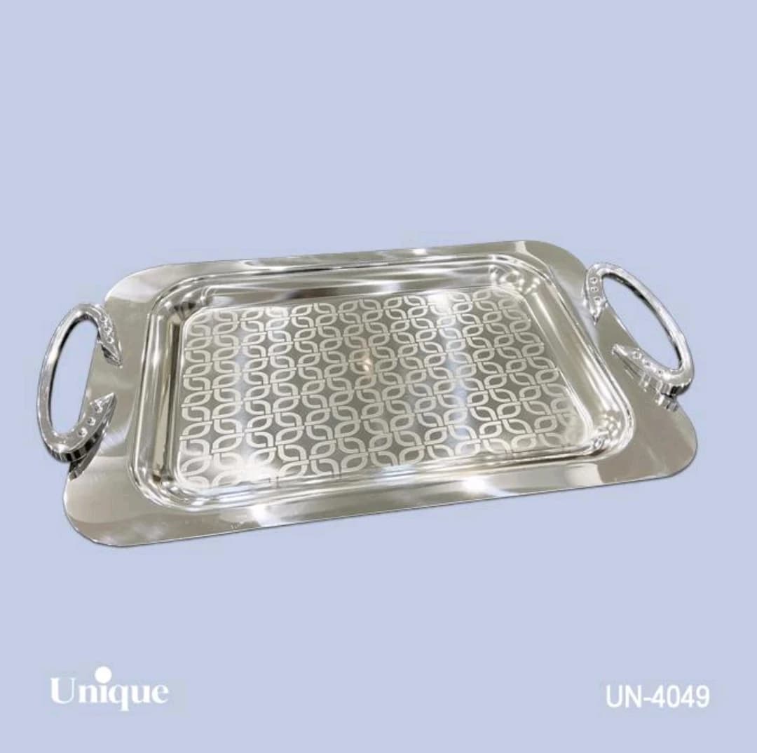 سینی براق استیل یونیک Unique بدون پایه بزرگ کد UN-4049