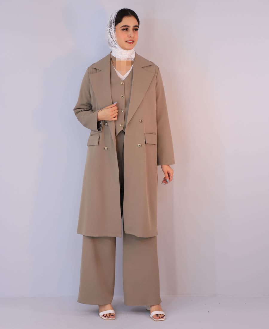ست | مدل سه تیکه میشل کد 1064 – خاکی