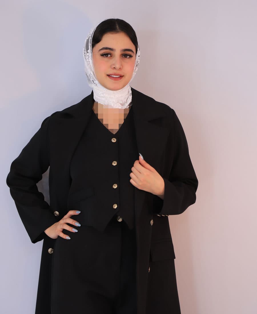 ست | مدل سه تیکه میشل کد 1064 – مشکی — تصویر ۲
