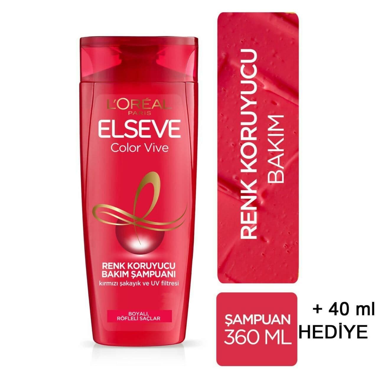 شامپو لورآل قرمز برای موهای رنگ شده اصل Loreal Elseve Color Vive — تصویر ۲