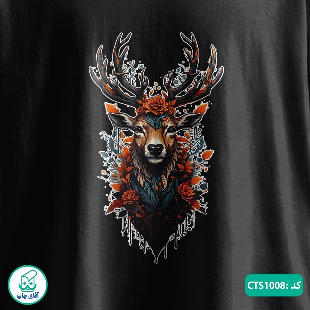 تیشرت چاپی طرح گوزن مردانه و زنانه کد CTS1008 — تصویر ۴