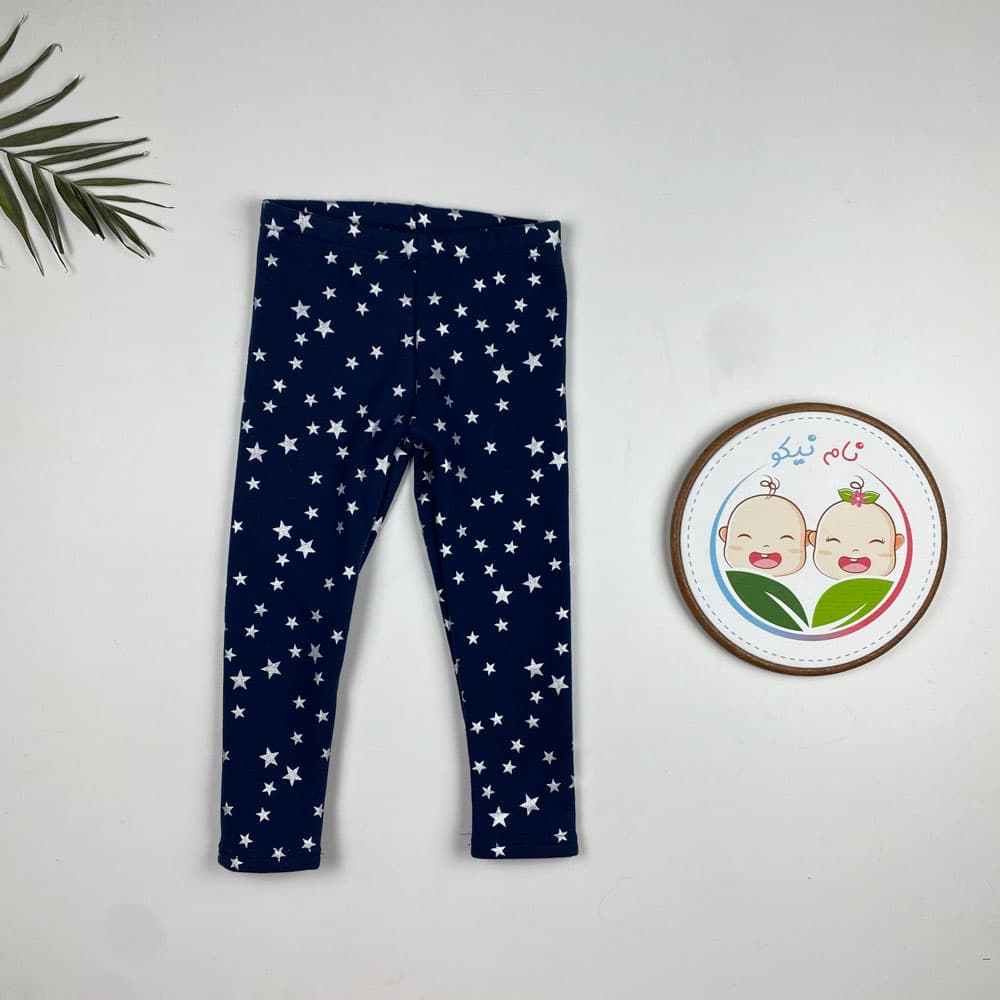 شلوار دخترانه برند Lily and Dan طرح ستاره تو کرک سرمه ای رنگ – 3 تا 4 سال